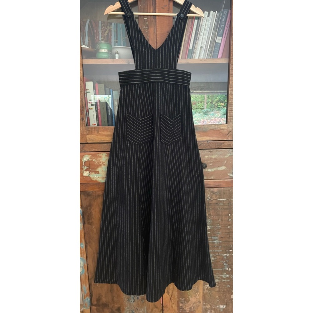 Gorgeous Vintage Wool Pinstripe Apron Dress